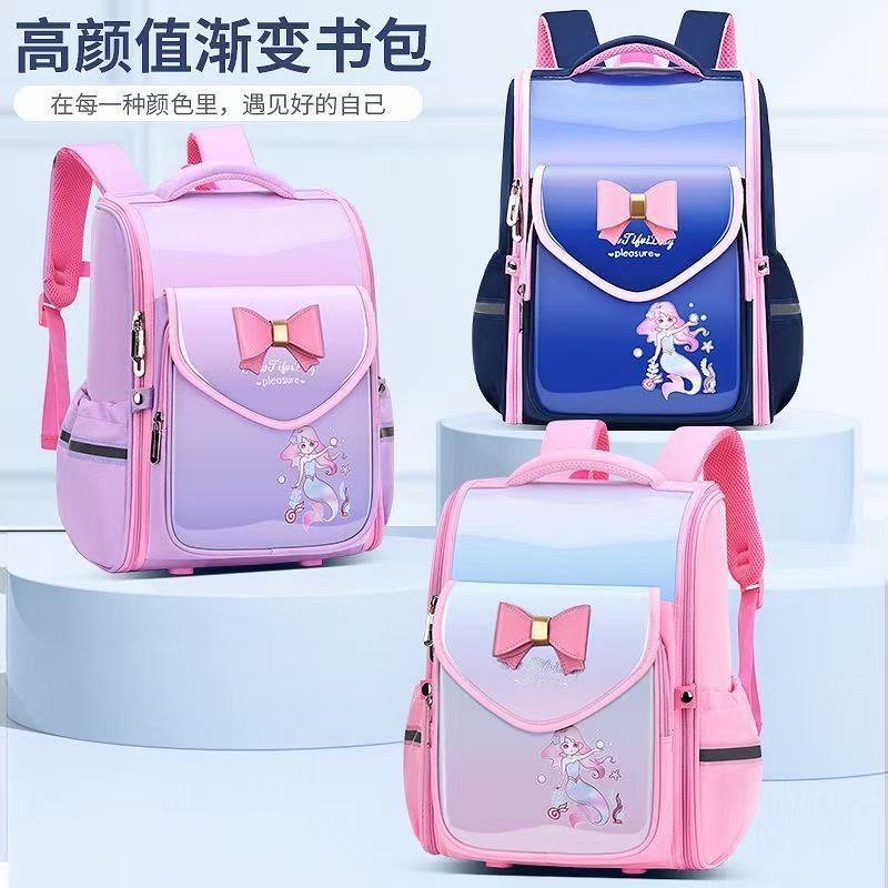 cute, good-looking, large-capacity, burden-reducing girl backpack, spine-protecting, lightweight, kidsren's primary school student schoolbag wholesale