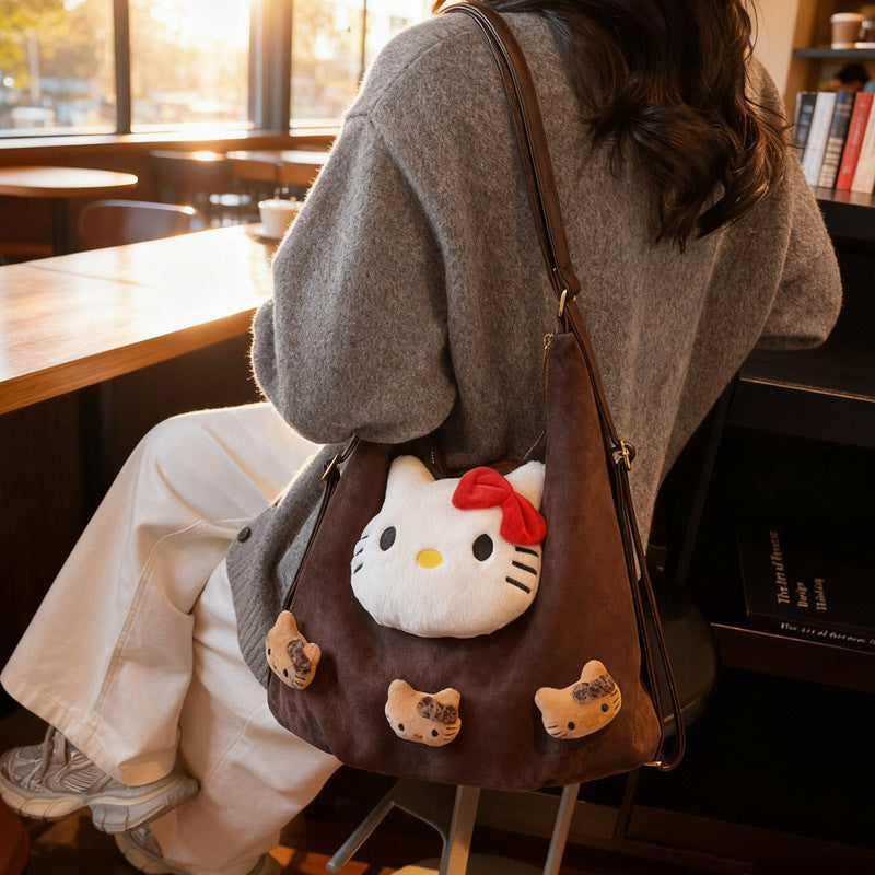 retro frosted shoulder bag women's new trendy versatile crossbody bag student school commuter backpack
