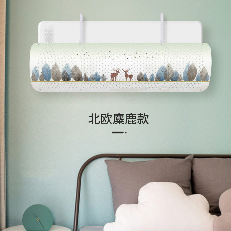 Air conditioning windshield for home air guide breathable windshield postpartum period anti-direct blow air guide windshield hanging machine windshield