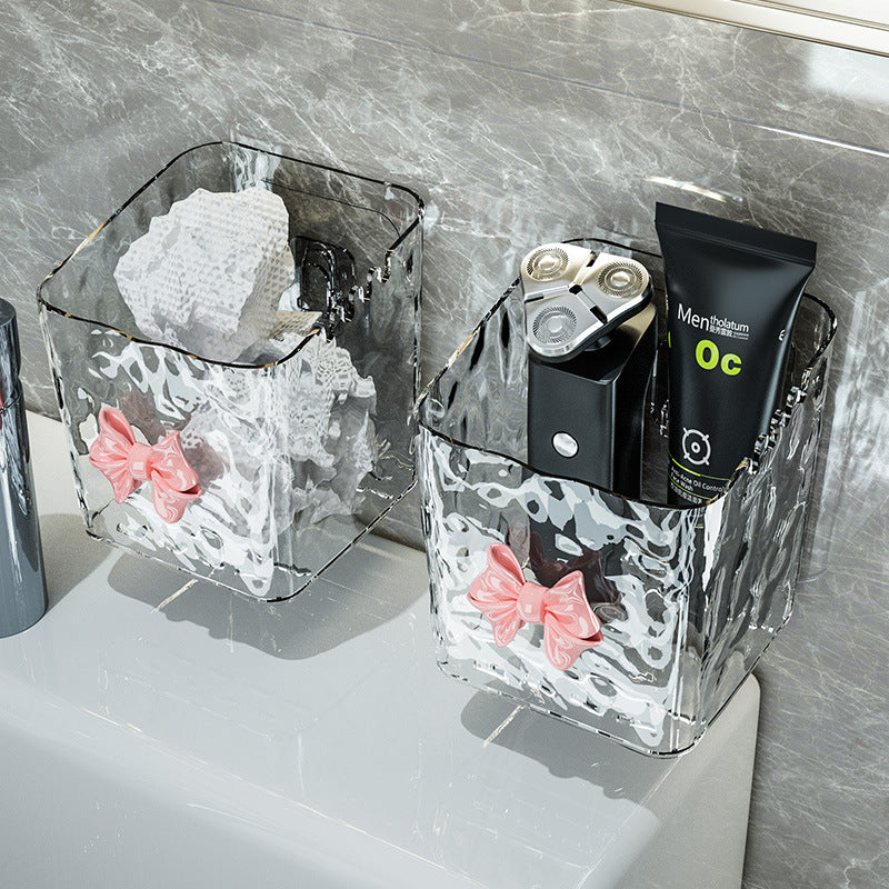 Waste towel storage box bathroom punch-free toothbrush toothpaste storage rack wash basin razor storage tube