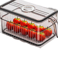 Refrigerator fresh-keeping storage box, food-grade kitchen organizer for vegetables, fruits, eggs, and frozen food, with handle