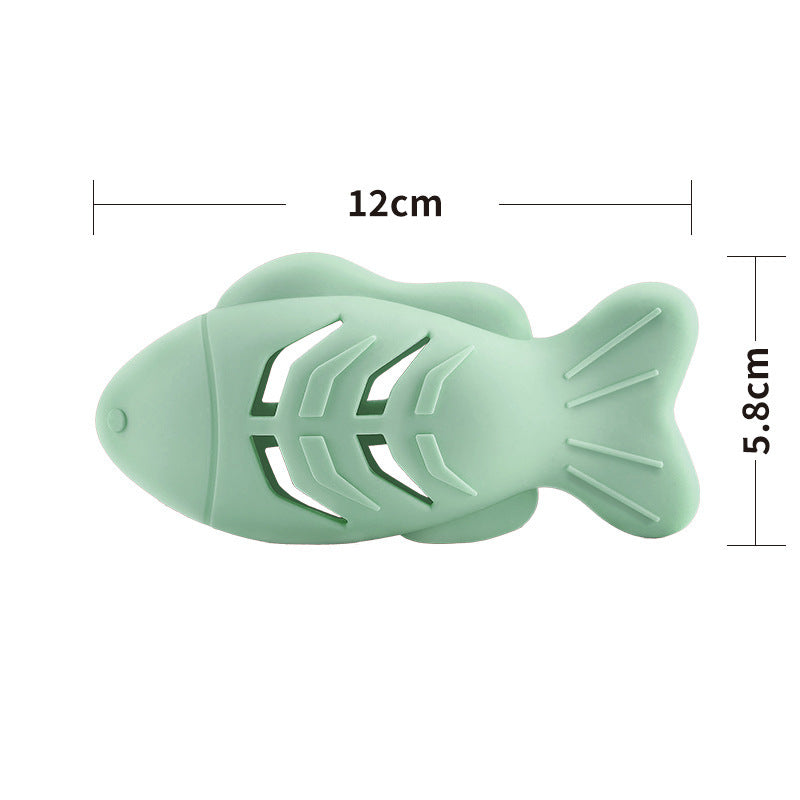 Cat Mint Ball Silicone Toy Play Cat Interactive Fish Toy Snack Mint Ball Pet Feeding Silicone Toy