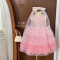 summer girls' gradient soft tulle skirt sequin dress princess chic lace cake skirt wholesale