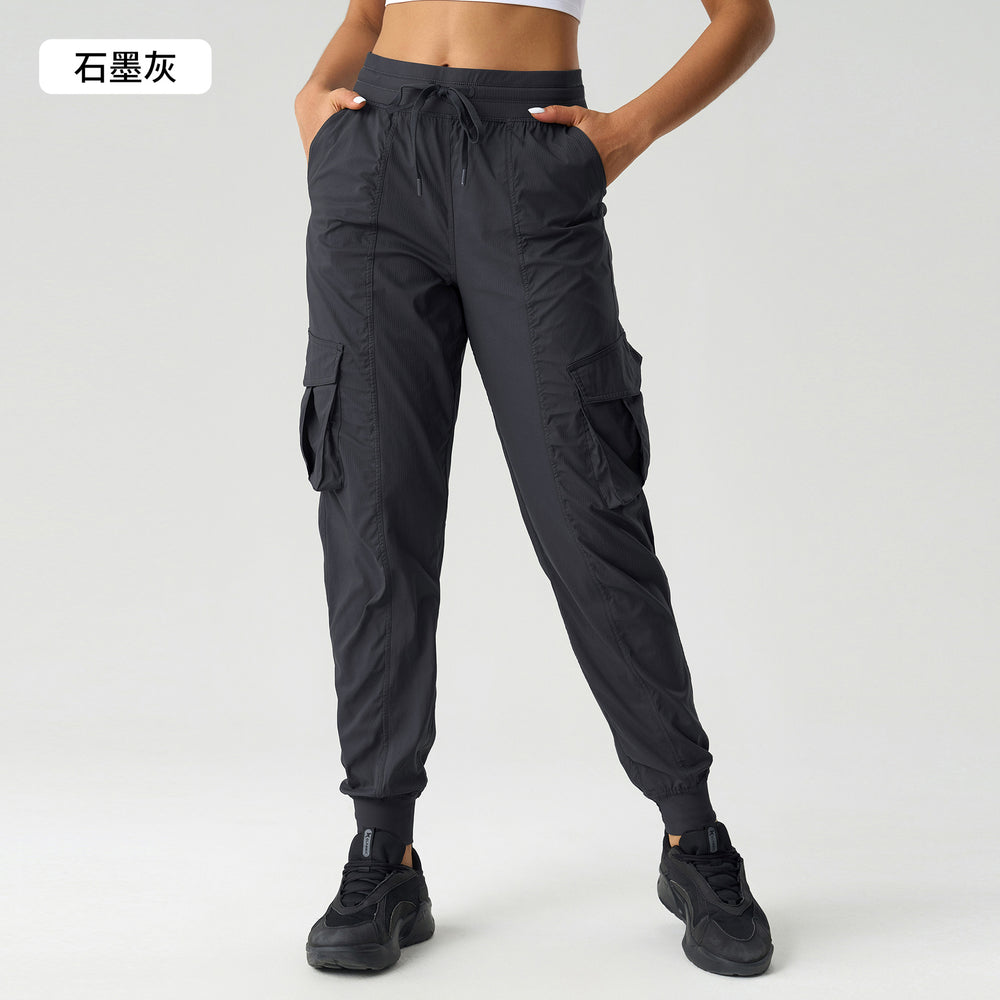 New lightweight, quick-dry, breathable women's activewear leggings - outdoor casual, loose fit, mid-rise, jogger style cargo pants d25002