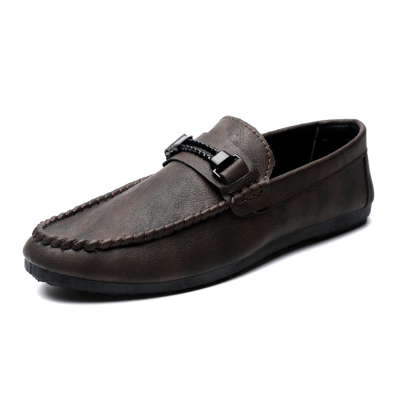 High-end formal summer soft-soled business casual waterproof lightweight leather men's loafers, men's platform breathable shoes