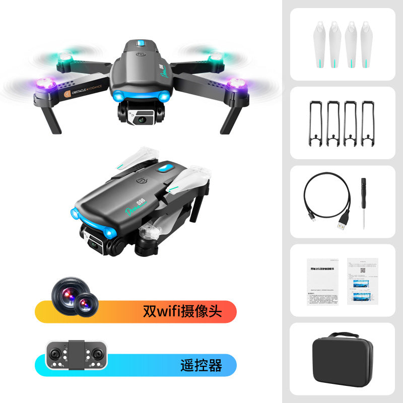 new product s98 drone: light show, obstacle avoidance, aerial photography, dual camera, quadcopter, remote control toy aircraft