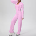 New barely-there quick-dry activewear set: outdoor casual running & fitness outfit - butt-lifting, tummy-control, wide-leg yoga leggings