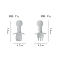 Gray cartoon spoon and fork