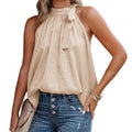 summer new arrival halter neck bow leopard print satin sleeveless tank top wholesale