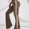 new arrivalcasual bootcut yoga pants high waist elastic pilates sports tummy control leg lengthening quick-drying bell bottoms