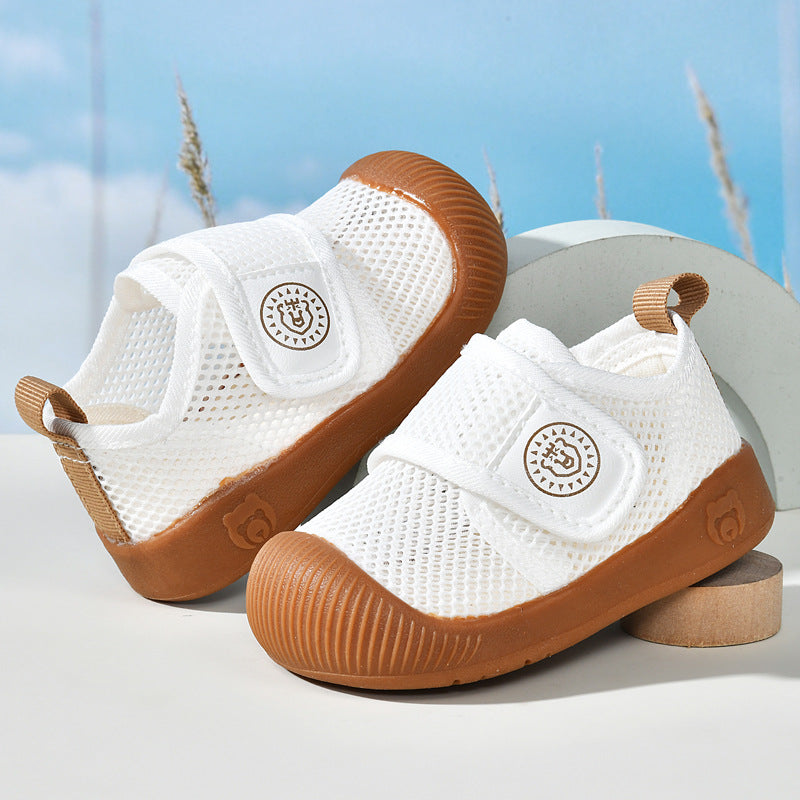 Baby sandals for boys, summer first walker shoes, 0-1-2 years old infant anti-slip soft sole mesh shoes for babies and toddlers, baby girl shoes