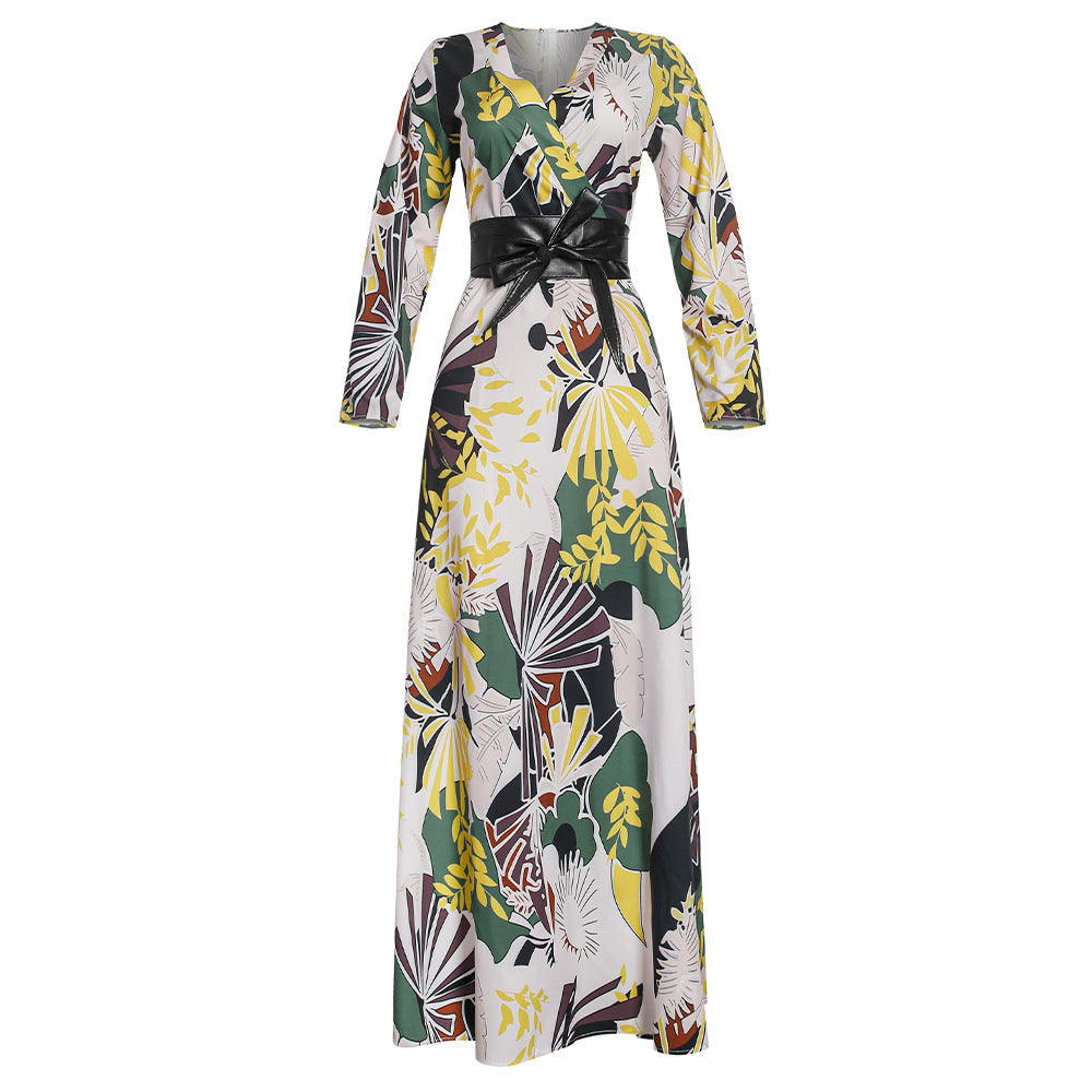 Amazon  african plus size women's vacation beach dress slimming tall maxi dress ruffle print dress