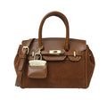 High-end women's bag, 2025 new arrival, vintage-inspired, niche design, lock closure bag, trendy and versatile for autumn, can be used as a shoulder bag, crossbody bag, or handbag