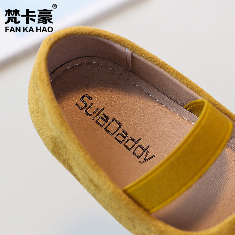 Vancahao niche design girls' rhinestone princess shoes,  spring/autumn new collection, children's low-cut bowknot flats