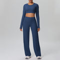 New arrival: solid color double-sided brushed microfiber seamless wide-leg activewear set - perfect for running, yoga, and fitness