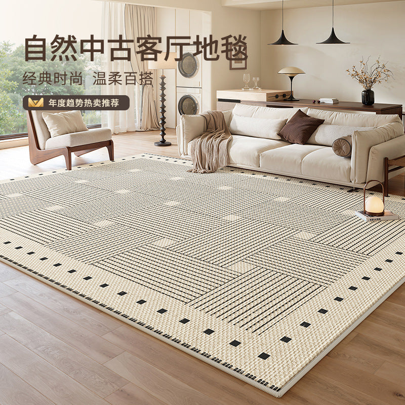Carpet living room no-wash and wipeable nature medieval style bedroom bedside mat retrofor home coffee table sofa floor mat full cover