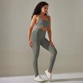 fashion seamless knittingpure color cross back tight yoga suit sports running fitness nine-point pants