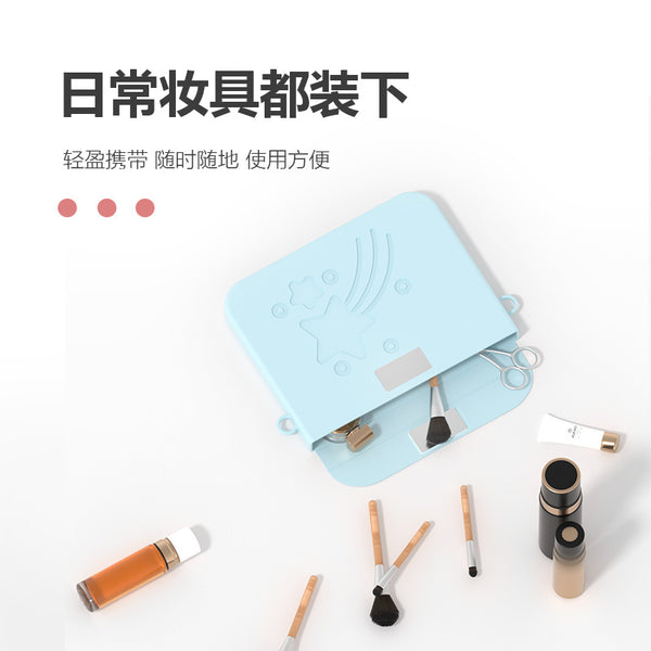 Silicone cosmetic storage bag Magnetic storage bag Large capacity change bag Oblique span Portable travel waterproof toilet bag