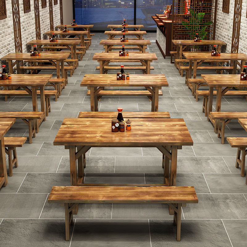 9U solid wood dining table restaurant noodle restaurant tables and chairs snack bar breakfast shop tables and chairs commercial retro dining table fast food