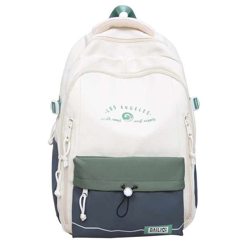Backpack girl's friend: fresh, japanese-style school backpack - large capacity, cute color block design for middle and high school students