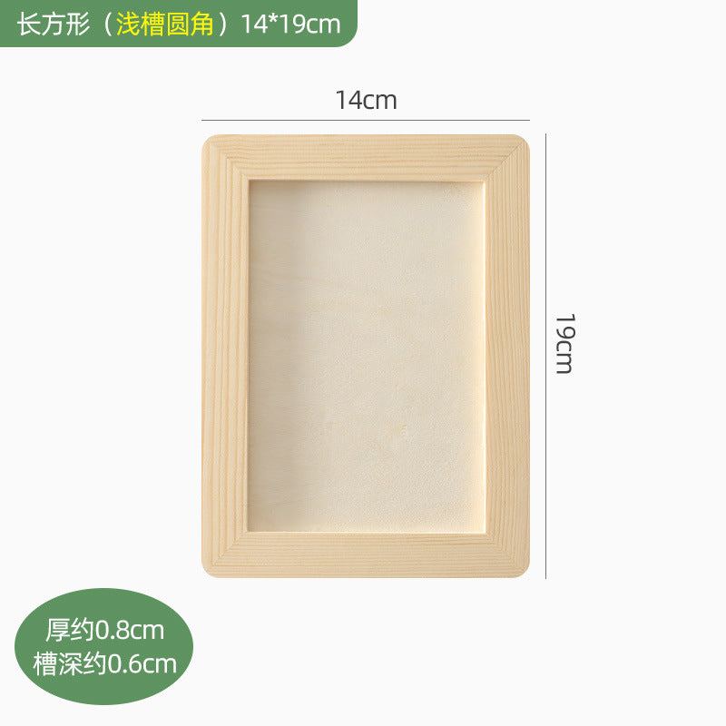 Solid wood clay picture frame mounted wood clay photo frame handmade DIY material wood frame colored clay works display empty frame
