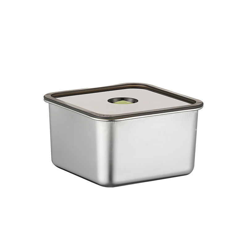 Stainless steel square food storage container with lid - deepened capacity lunch box for refrigerator, freezer, meat, vegetable, and fruit portioning