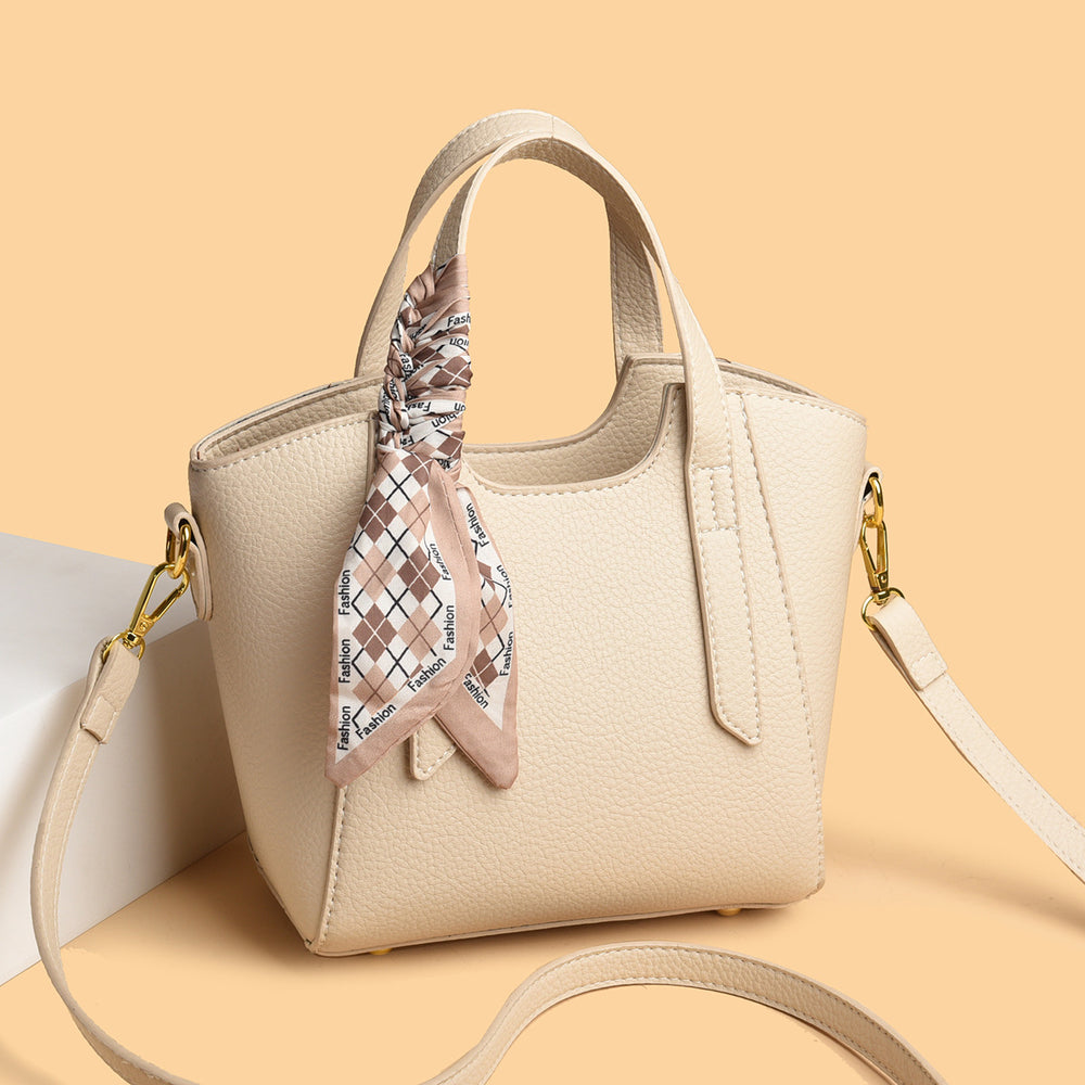 2026 spring new women's silk scarf bag - versatile fashion shoulder & crossbody bag - minimalist solid color work & commute tote bag