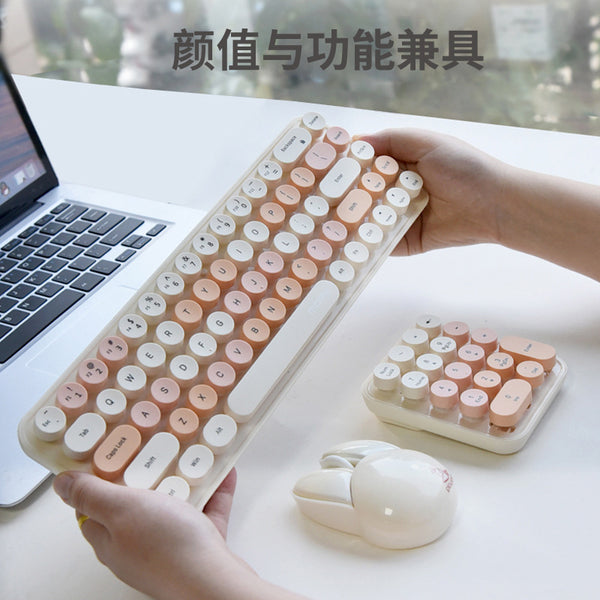 Ferris Hand I Bean MAX Wireless Keyboard Mouse Set Color Lipstick Girl Punk Office Set Cross-border eBay