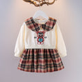 Girls' preppy plaid dress - stylish autumn/winter princess dress for baby girls - korean fashionable autumn outfit