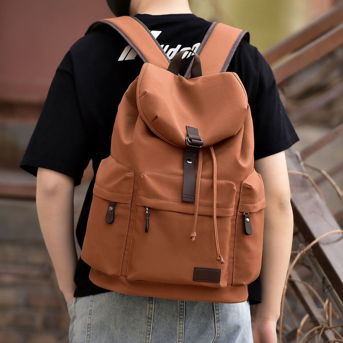 New retro backpack men's large-capacity travel and leisure student computer schoolbag junior high school college student female backpack