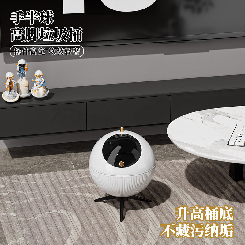 Trash can living room high-end for home bedroom kitchen high-leg storage bucket large-capacity storage rack no-bending garbage rack