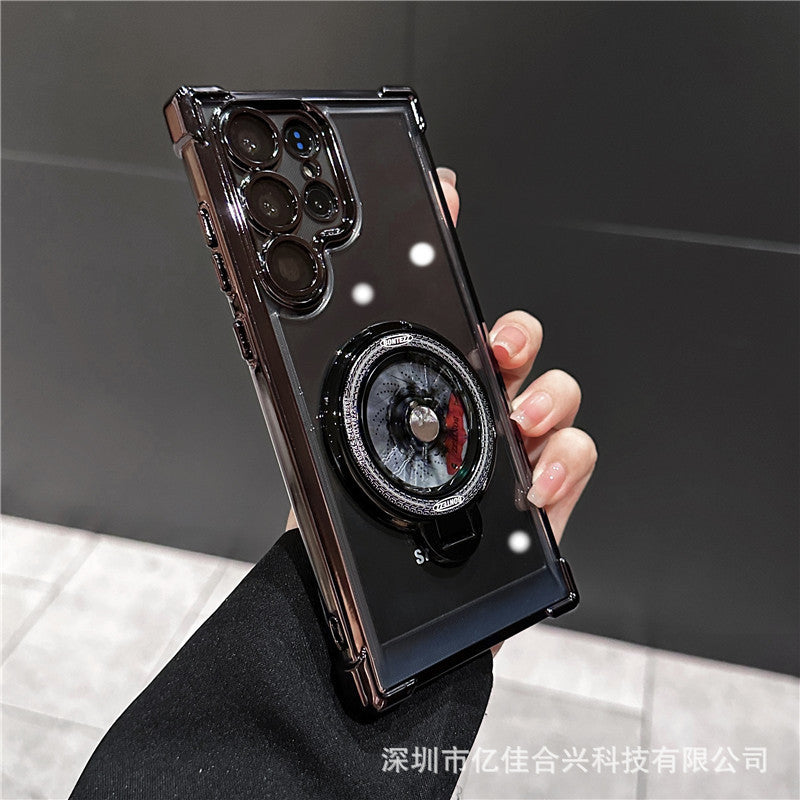Suitable for samsung s26u/s25 decompression mobile phone case electroplated four corners anti-fall a37 fidget spinner magnetic holder case