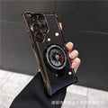 Suitable for samsung s26u/s25 decompression mobile phone case electroplated four corners anti-fall a37 fidget spinner magnetic holder case