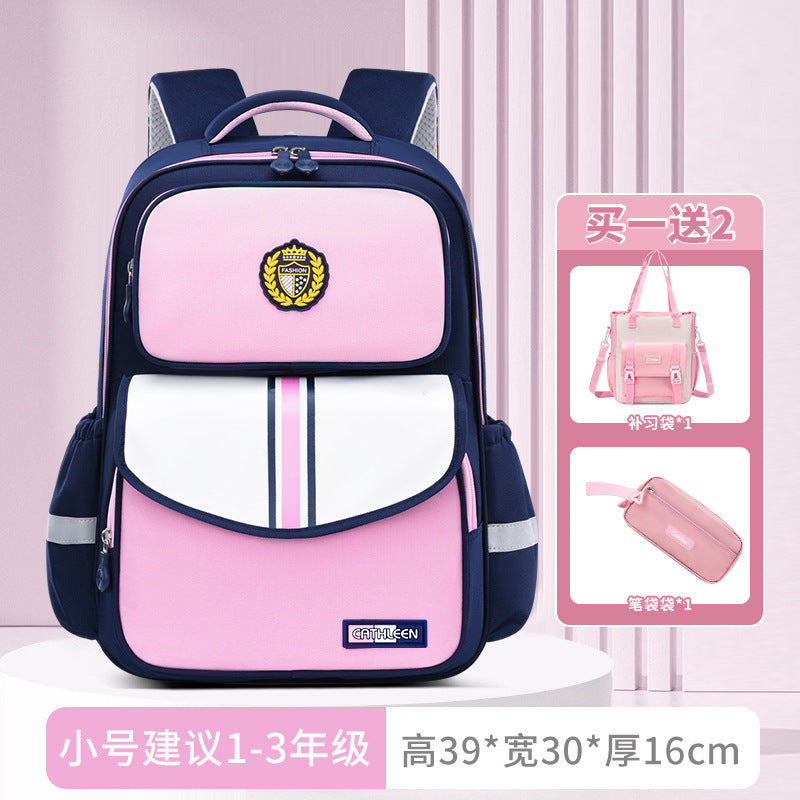 New primary school schoolbags for children in grades 3-6 to reduce the burden and wear-resistant Shaodong students  wholesale, light and cute