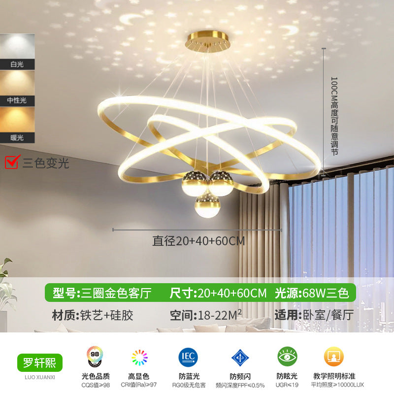 Living room chandelier crystal gypsy fish line lamp restaurant bed and breakfast lighting simple modern Nordic chandelier