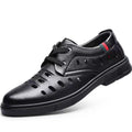 Summernew arrivalcut out perforated breathable business formal leather shoes men's casual wedding groom british pointed toe men's shoes