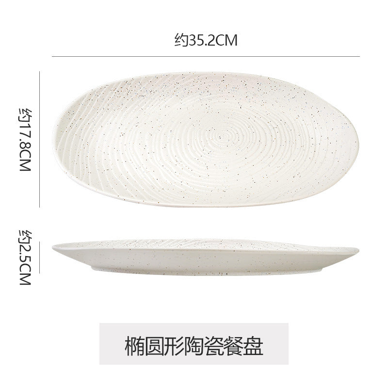 Minimalist blue and white polka dot ceramic bowls, plates, and dishes - perfect for home, restaurant, western cuisine, steak, high-end hotel, and unique dessert presentation