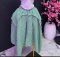 supply, free size, yarn-dyed plaid, double-layered, large swing, loose, asymmetrical, fashionable elastic waist, versatile skirt