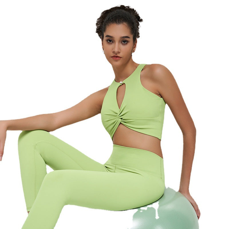 【clearance - no returns or exchanges】knotted design cutout top sports bra - beautiful back tank top for fitness, yoga, and underwear