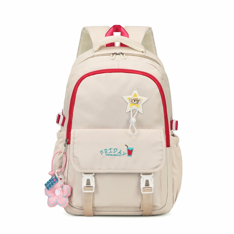 New student schoolbag grades 3-9 large-capacity backpack women's high-value fashion simple junior high school backpack