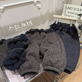Trendy fall/winter girls' fleece-lined thickened cotton pants - korean style warm, stylish, and casual kids' clothing