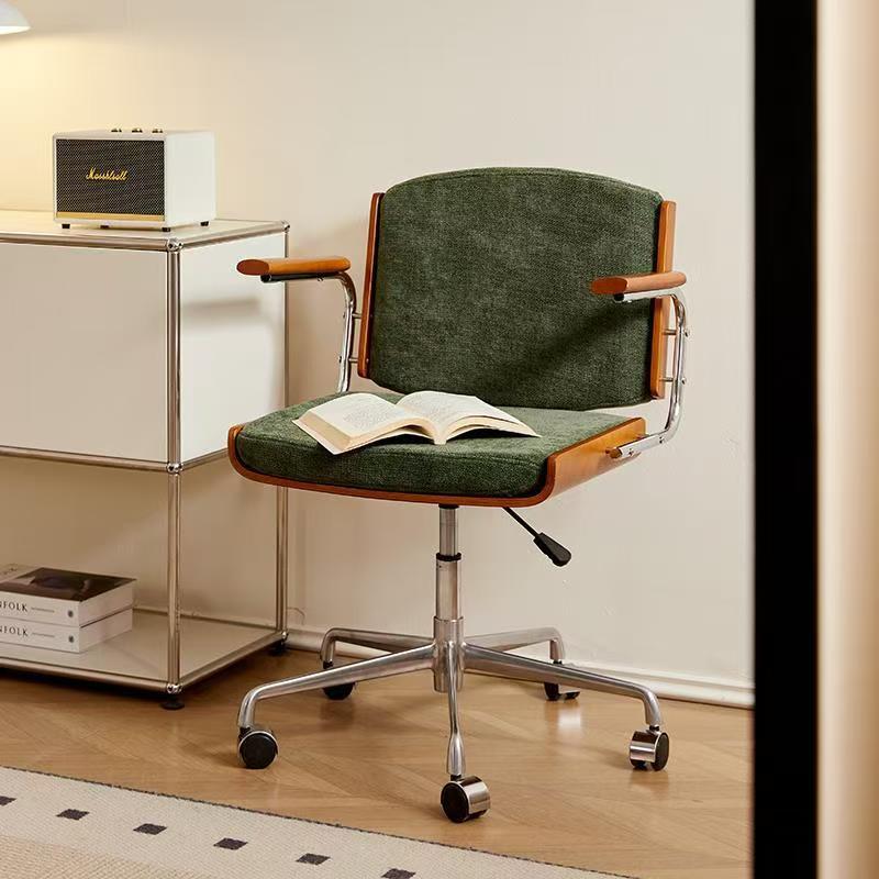 Armrest office computer chair for homeretrolift and swivel chair dormitory sedentary plaid lazy desk study chair