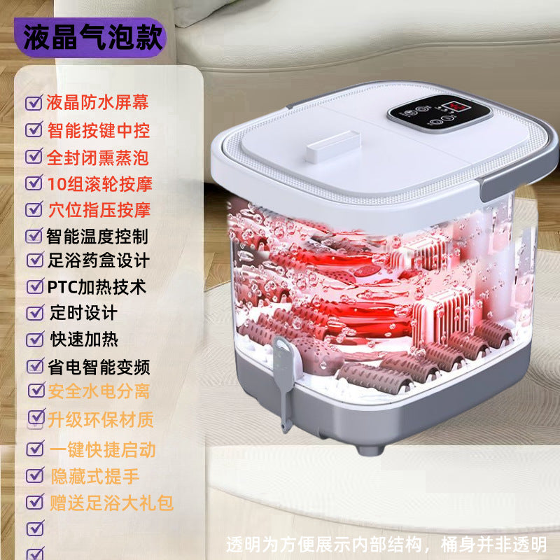 Fully automatic electric heated extra-deep foot soak tub - intelligent massage foot bath with constant temperature control, designed specifically for leg soaks