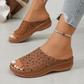 summer new arrival: plus-size women's casual comfort floral cutout slip-on flat sandals - wholesale