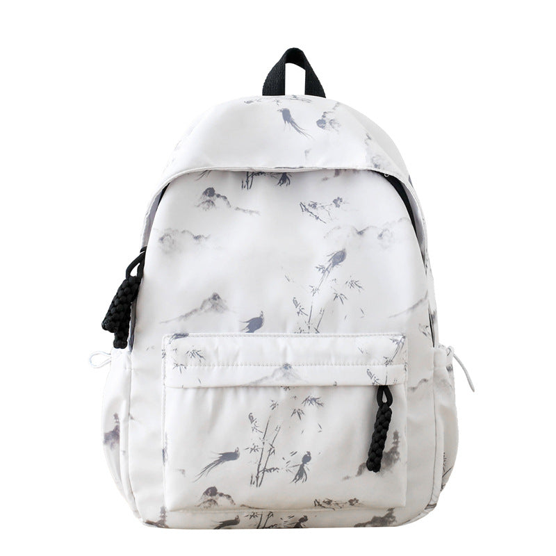 New fresh and sweet girl backpack large capacity simple student schoolbag tie-dye printing national style literary backpack