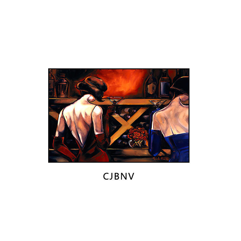 Industrial style bar decorative painting American retro beautiful woman oil painting ktv box hanging painting western restaurant cafe mural