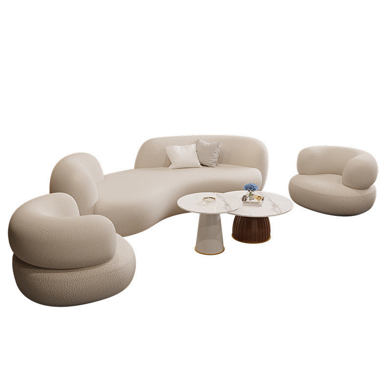 Accessible luxury cashmere fabric curved sofa coffee table modern casual living room beauty salon clothing store furniture popular