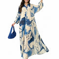 summer new arrivals: european & american cross-border women's fashion - stylish & elegant color block printed single-breasted dress