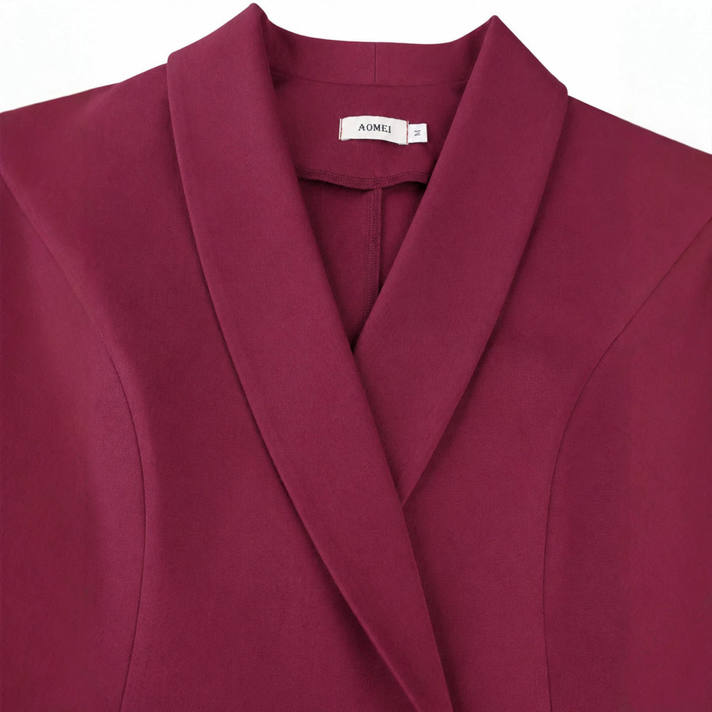 Autumn new arrival: burgundy blazer with 3d floral design - slimming, elegant, and perfect for work