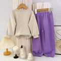 Girls' spring/autumn new set: kids' autumn sports two-piece outfit, girls' fashion casual sweatshirt set for baby girls